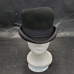 Reed Hill 90% Wool Bowler Hat Size 6 3/4 Black